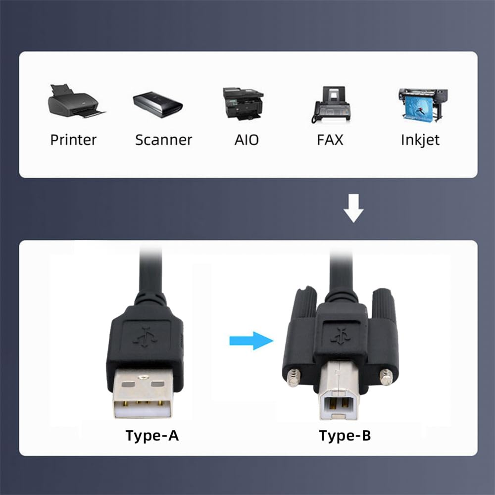 Amazon.com: cablecc 480Mbps USB 2.0 Type-A Male to USB 2.0 Type-B