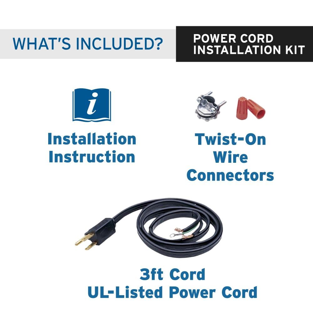 InSinkErator Garbage Disposal Power Cord Kit, CRD-00, Black