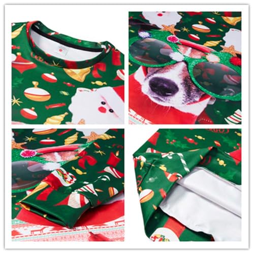 Idgreatim Unisex Ugly Christmas Crewneck Sweatshirt Novelty 3D Graphic Long Sleeve Sweater Shirt