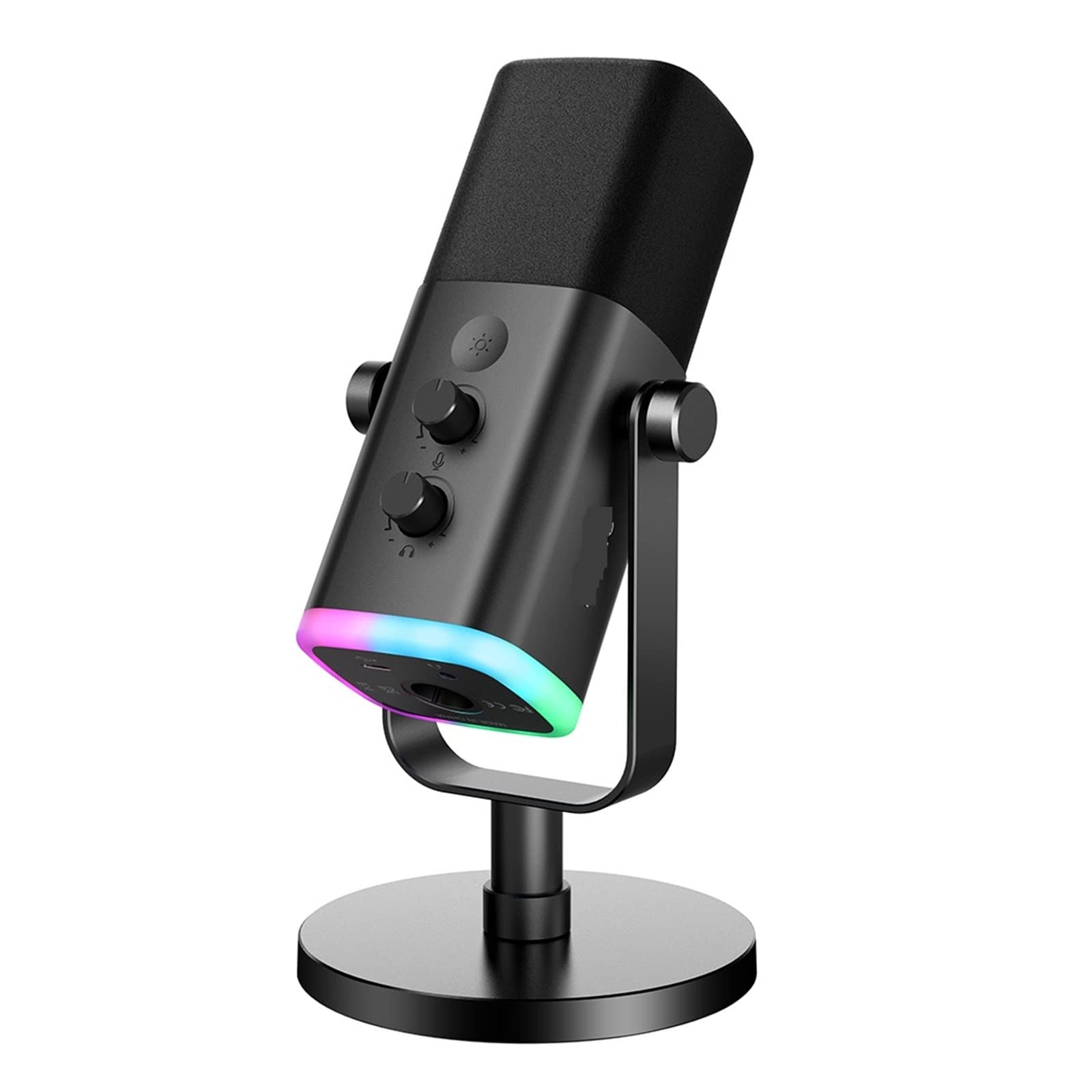 Micrófono dinámico USB/XLR con botón de silencio táctil y conector para auriculares para PC, PS4/5, mezclador, juegos, ideal para grabación y duplicación