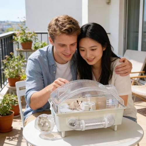 Cage pour hamster avec habitats de nidification aérés