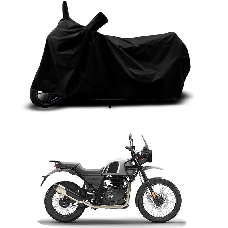 Image of 100% Scratchproof,UV Rays,Heat Protection,Birds Dropping,Water Resistant,Dust Proof,Waterproof Full Bike Scooty Two Wheeler Body Cover Compatible for Himalayan BS6 All Variants [Black]