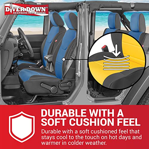 Diver Down Neoprene Seat Cover Set - Fits Jeep Jk 2007-2018 Wrangler - Front And Back Seat Set - Waterproof Custom Fit Seat Covers - Fits Jeep Seat Covers Wrangler 4 Door Jk - (Red, 4Dr, 13-18) #TOP4