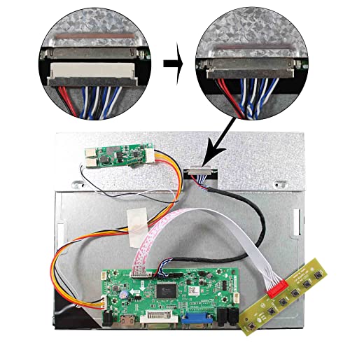 Image of VSDISPLAY 12.1 inch 1024X768 LCD with DVI VGA Driver Board and Power Adapter 12V DC 2A Output