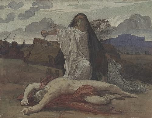 Peinture sur toile Antigone et Polynice par Lenepveu 60x90cm pour une deco salon élégante