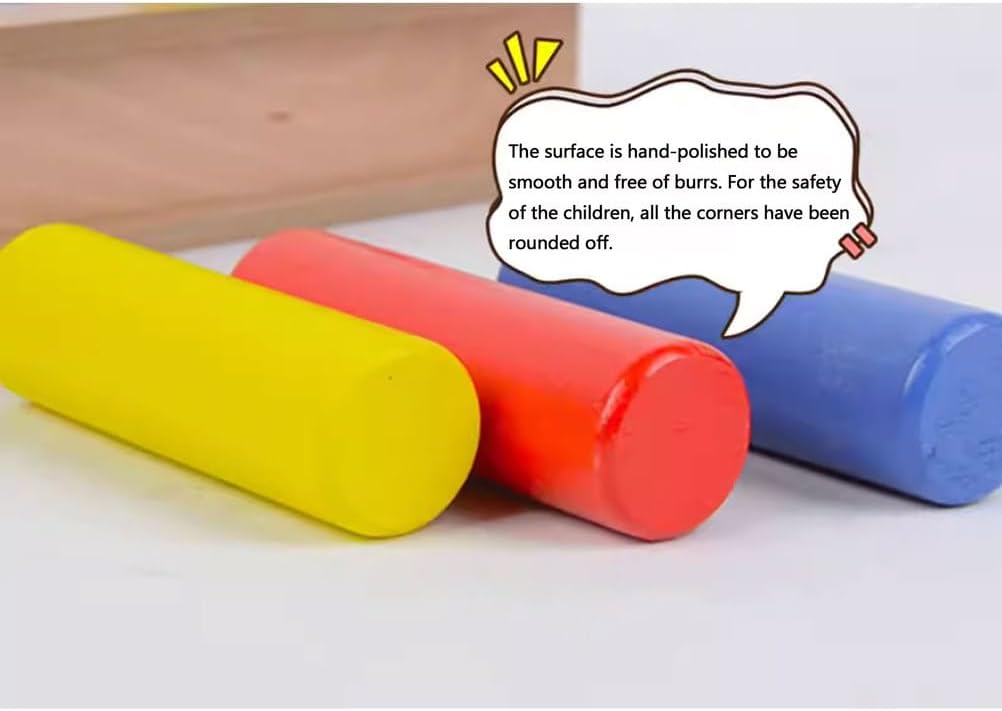 Montessori Teaching Aids Early Education Toys Sensory Tri-Color Round Cylinder Storage Box Intelligence Training