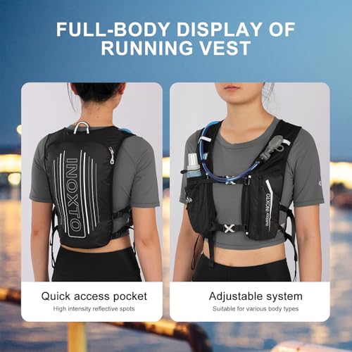 Image of INOXTO Running Hydration Vest Backpack,Lightweight Insulated Pack with 1.5L Water Bladder Bag Daypack for Trail Hiking Running Cycling Race Marathon for Women Men