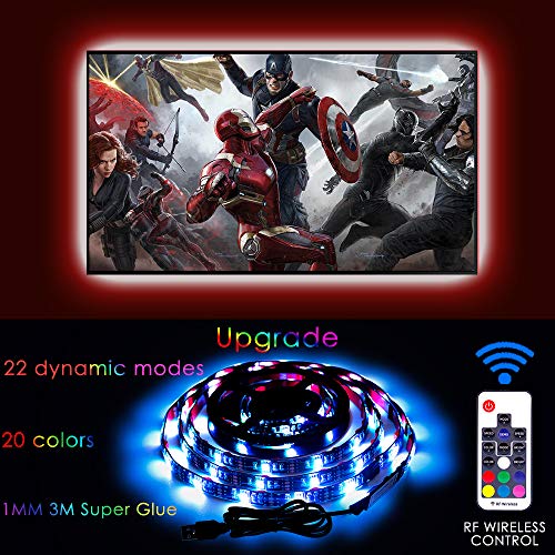 2M/6.56ft LED TV Backlight USB Bias Lighting with 20 Colors and 22 Dynamic