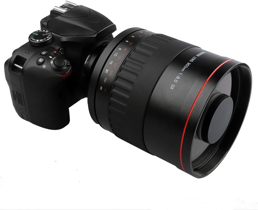 Lightdow 900mm F8.0 Telephoto Mirror Lens + T2 Mount Adapter Ring for Sony Alpha A9 A7 A7R A7RII A7S A7SII A6000 A6300 A6500 A5100 A5000 Mirrorless Digitial SLR Camera