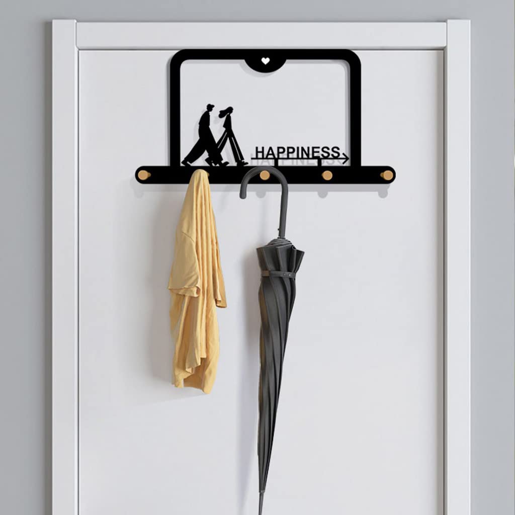 Ganchos de puerta, colgador de gancho sobre la puerta, colgador de gancho sobre la puerta 5 ganchos, perchero de ropa moderno negro, ganchos de puerta resistentes for dormitorios/baño, for colgar abri