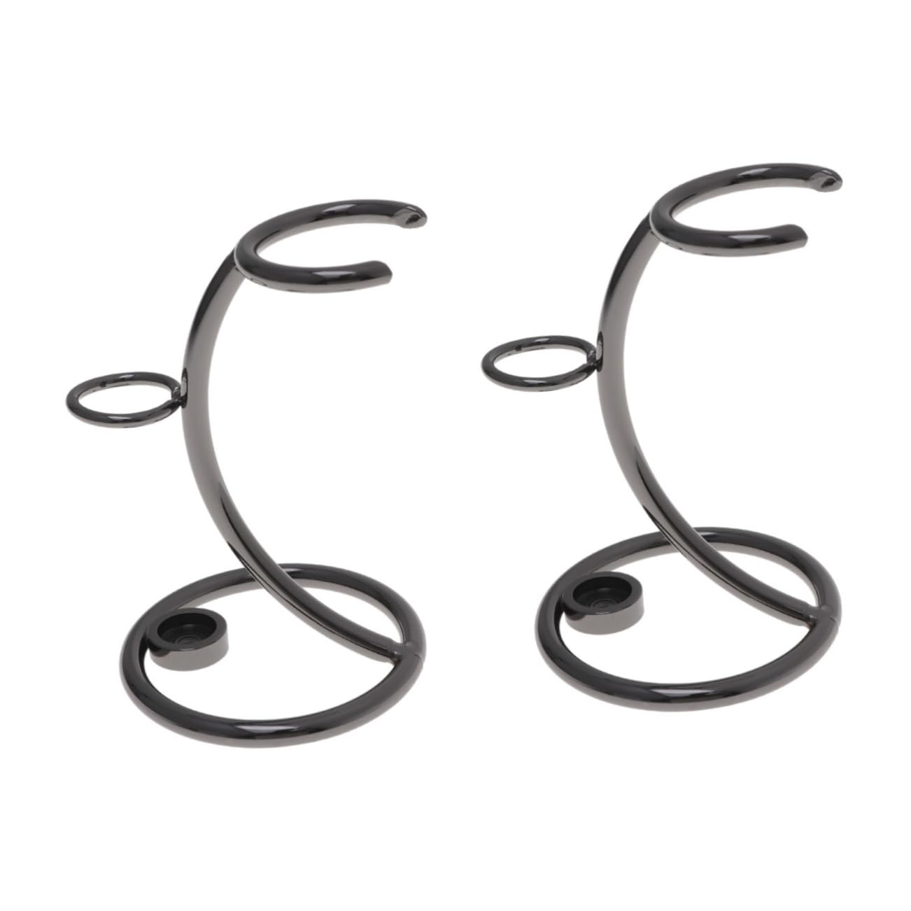 minkissy 2pcs Men's Shaving Brush Stand Slots Razor Rack Stainless Steel Compact Durable Beard Combs Razors Holder