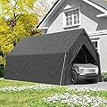 WELYAS 13 x 24 FT Carport, Heavy Duty Car Port Outdoor UV Garage with 2 Roll up Doors, Waterproof Carport Canopy Multi-Functional Shelter for RV, SUV,Truck, Boat, Motorcycle Bike
