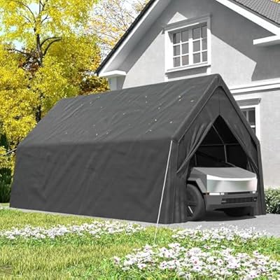 WELYAS 13 x 24 FT Carport, Heavy Duty Car Port Outdoor UV Garage with 2 Roll up Doors, Waterproof Carport Canopy Multi-Functional Shelter for RV, SUV,Truck, Boat, Motorcycle Bike