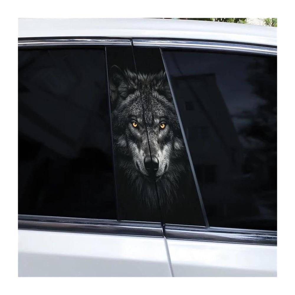 Body Parts 2pcs Wolf Eyes Animal Car B-Pillar Waterproof Sticker Covering Scratched(M)