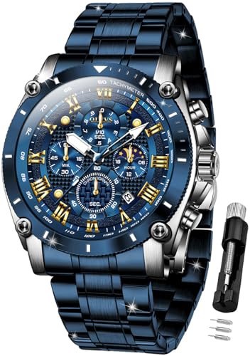 Image of OLEVS Watches for Men Automatic Self Winding Luxury Dress Big Face Tourbillon Skeleton Wrist Watches