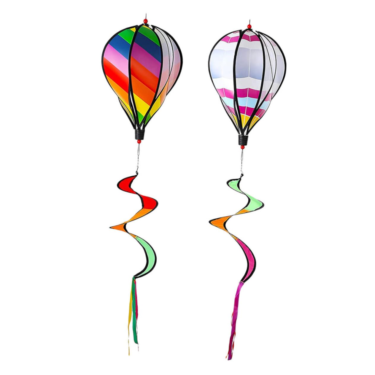 UPKOCH 2Pcs Hot Air Balloon Windmill Decorations Spiral Outdoor Pendants Eye Catching Garden for Play and Aesthetic Appeal