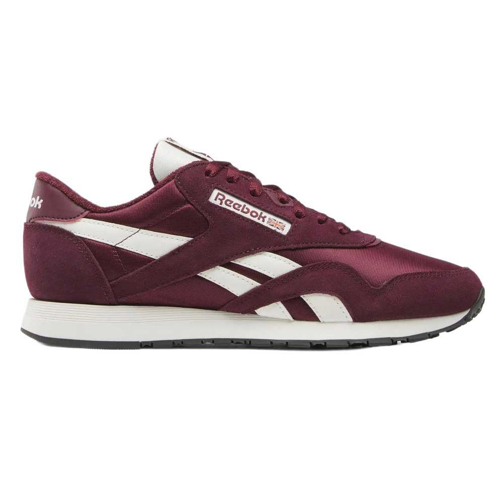 Reebok Men's Classic Nylon Sneaker, Black Cherry Black Cherry Chalk, 3.5 UK