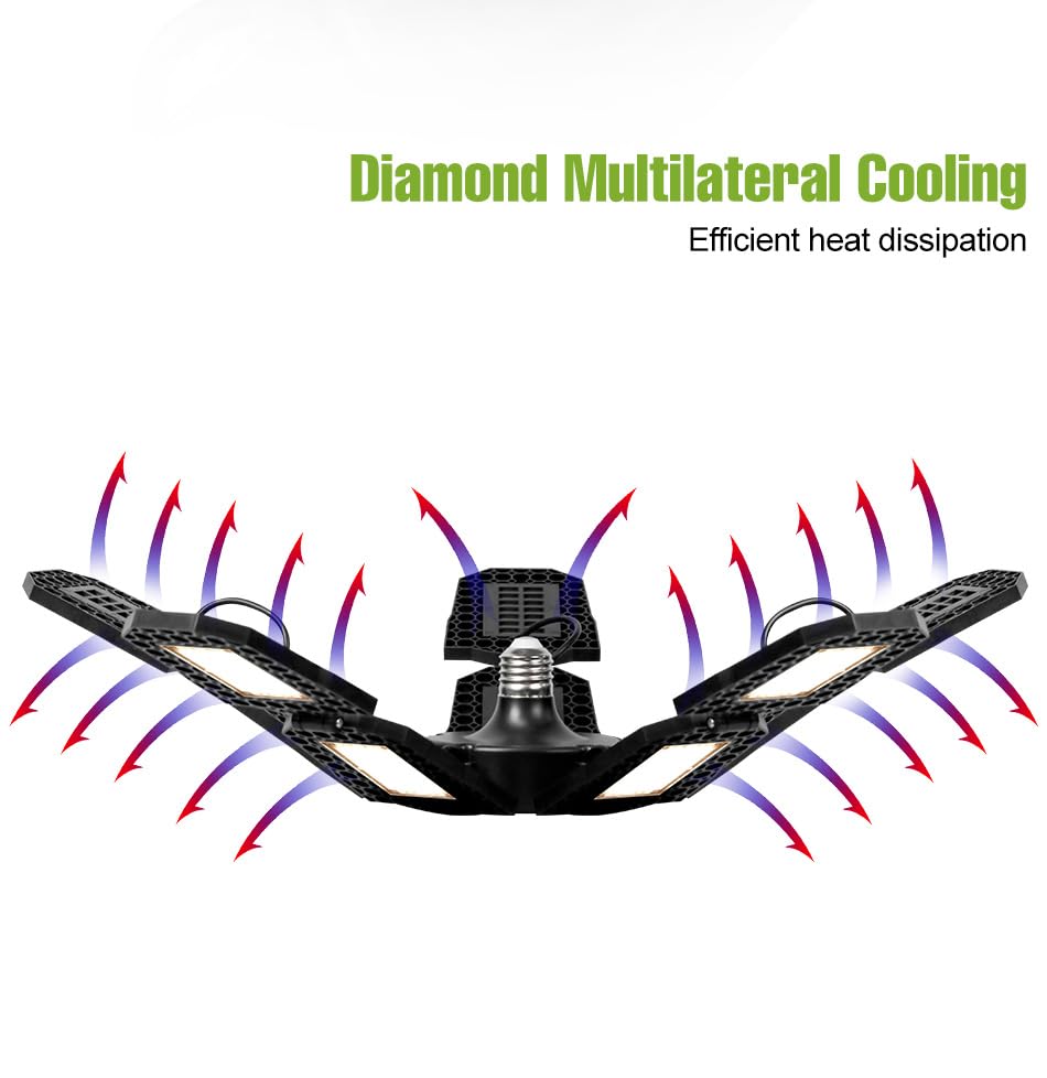 200W LED Adjustable Parking Lights Bulbs 100-277V Wtih Adjustable Panels Foldable Warehouse Lamps 110V Commercial High Bay Ceiling — view 5