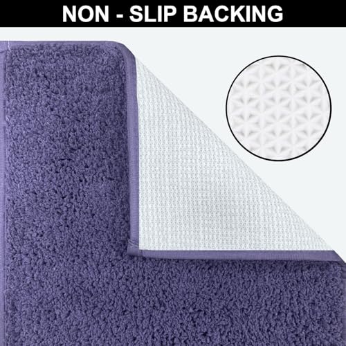 Image of Luxe Home Colosseum Bath Mat 100% Cotton (40x60 cm) Super Soft Non-Slip Bathroom Mat for Bedroom Door (Navy Blue) Pack of 1