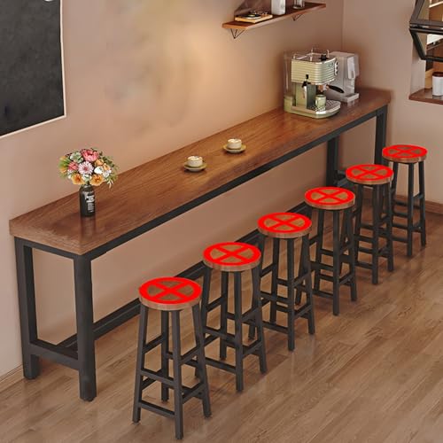 Mesa de bar, mesa rectangular estrecha y alta, mesa de comedor con borde vivo para cafeterías, tiendas de té con leche y balcones