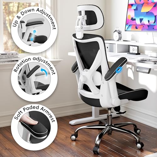 Image of Ergonomic Office Chair:Home Office Desk Chairs with Headrest Lumbar Support