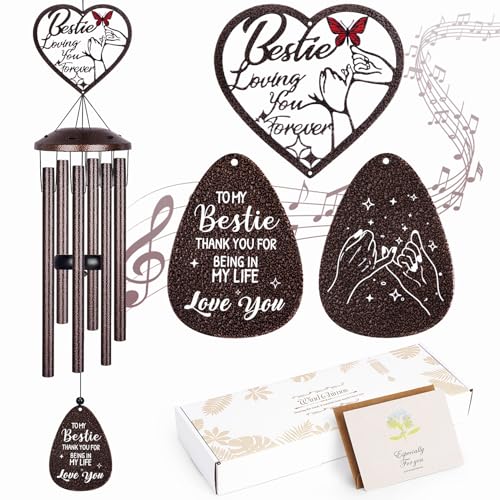 YHmall Friend Gifts for Women 36 Inch Wind Chimes for Outside Birthday Friendship Gifts for Women Friend Bestie BFF Large Windchimes Outdoors for Christmas Birthday Graduation