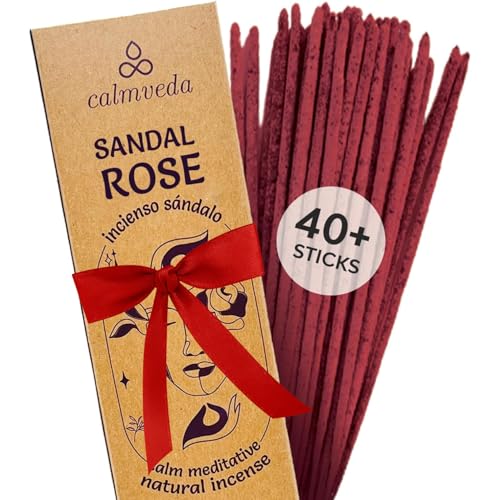 Sandal Rose Incense Sticks Natural - for Meditation Incense (40+