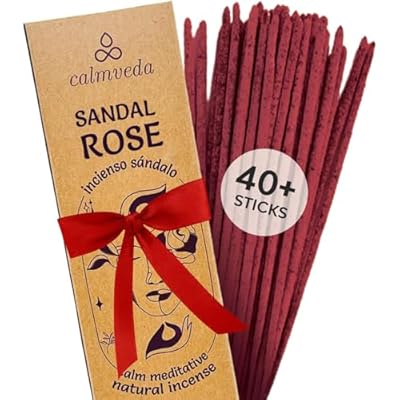 Sandal Rose - Varillas de incienso naturales, para meditación (más de 40 varitas), sin carbón, hechas de flores recicladas, incienso de sándalo dulce para calmar (Incienso de Rosas) | Ya disponible en tu tienda friki favorita! En mundofriki.es!