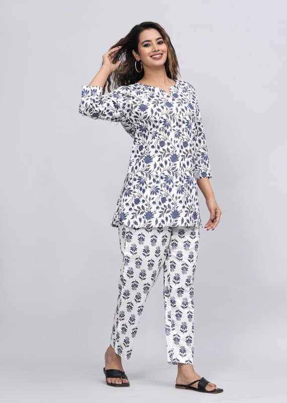 Image of Women's Cotton Night Suit Set for Women, Lounge Wear, Printed Top and Pyjama Set for Women Nightwear /Loungewear /Night Dress for Women