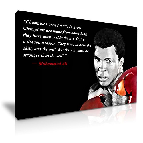 Muhammad Ali Boxing Sports Quote Canvas Wall Art Picture Print 76cmx50cm
