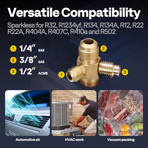 Image of VIVOHOME 1 /2 HP 5 CFM 2 Stage A2L HVAC Vacuum Pump, Sparkless Motor for R32 R1234yf R454B R134a R22 R410a Systems, Auto AC Vacuum Pump for Air Conditioner Servicing with 2 Oil Bottles