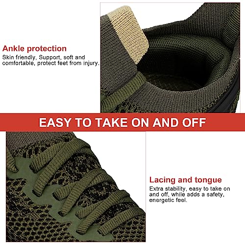 Image of Abboos Sneakers for Women Walking Shoes Womens Comfy Tennis Memory Foam Gym Workout Athletic Nursing Running Work Shoes Green Size 5.5