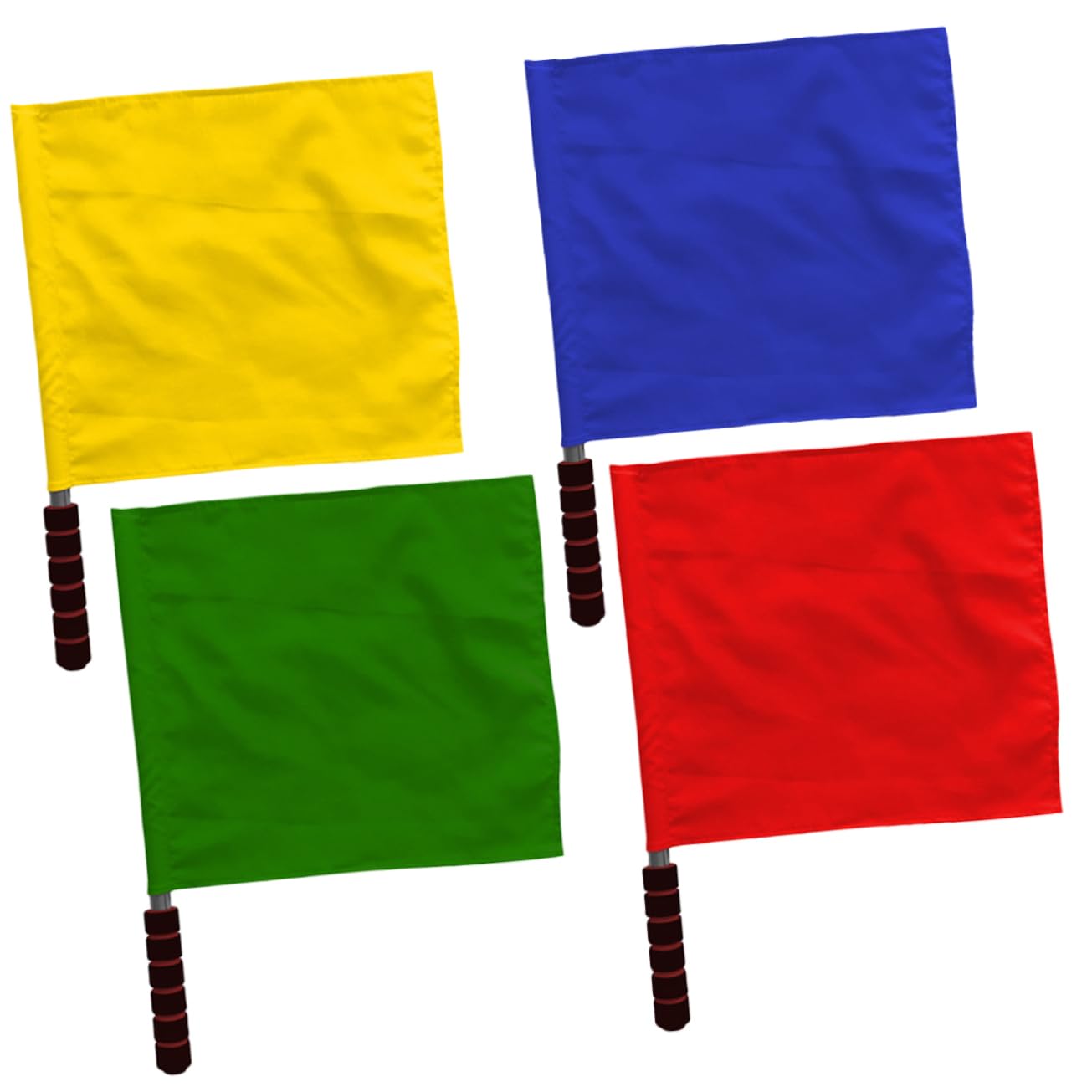 GOOHOCHY Stainless Steel Handle Signal Flags 4pcs Referee Flags for Competition