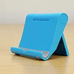 Suporte de celular para mesa, dobrável, suporte para tablet, base para celular, multiângulo, universal ajustável, compatível com a maioria dos telefones celulares (1 peça azul)