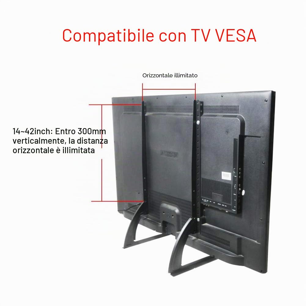 Dioche Supporto da Tavolo per TV LCD LED, Universale per Monitor da 14”-42” e 32”-70”, Nero