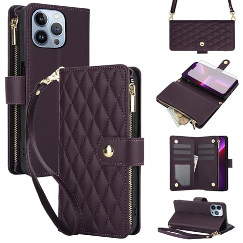 Coque iPhone 13 Pro avec fermeture éclair et support amovible pratique