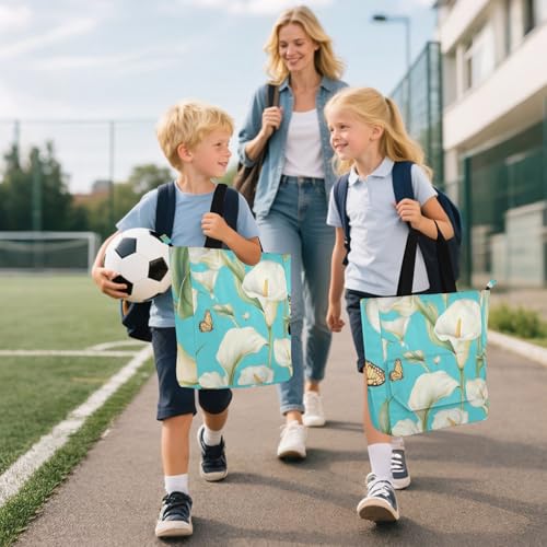 Sac fourre-tout réutilisable avec fermeture éclair bleu sarcelle papillon - 6