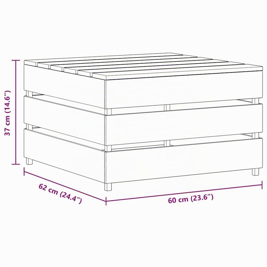 vidaXL 2X Bois de Pin Imprégné Tables Palette de Jardin Repose-Pieds de Patio Meubles de Terrasse Meubles de Jardin Tabourets d'Extérieur