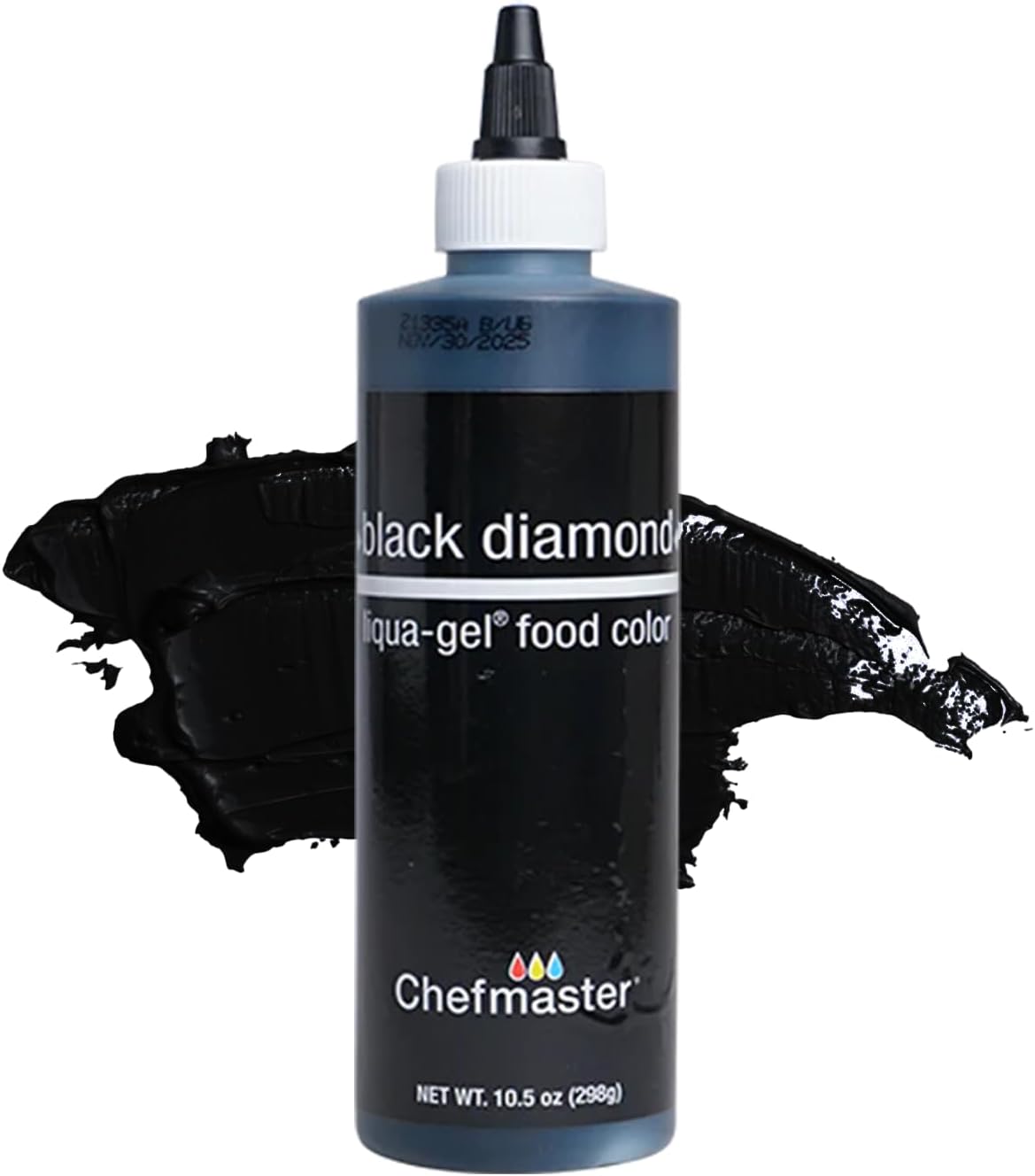 Black Diamond Liqua-Gel® Food Coloring | Vibrant Color | Professional-Grade Dye for Icing, Frosting, Fondant | Baking & Decorating | Fade-Resistant | Easy-to-Use | Made in USA | 10.5 oz
