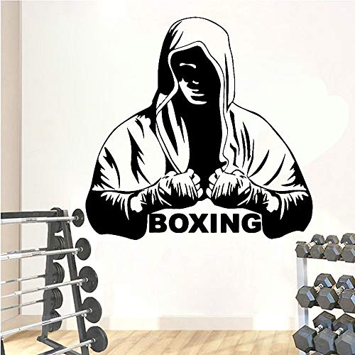NSRJDSYT Boxe Sport Stickers muraux Boxe Fitness décoration Murale Vinyle Autocollant Mural Boxe Gym décor intérieur Design Papier Peint Amovible 86x87cm