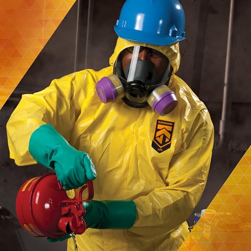 Image of KleenGuard A70 Chemical Spray Protection Coveralls (00685) Suit, Hooded, Booted, Zip Front, Elastic Wrists, Size 2XL, Yellow, (Qty 12)