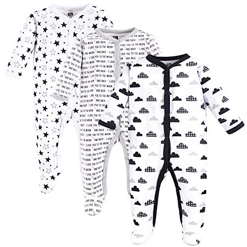 Hudson Baby Unisex Baby Cotton Sleep and Play Layette Set, Moon Back, 0-3 Months 3M US