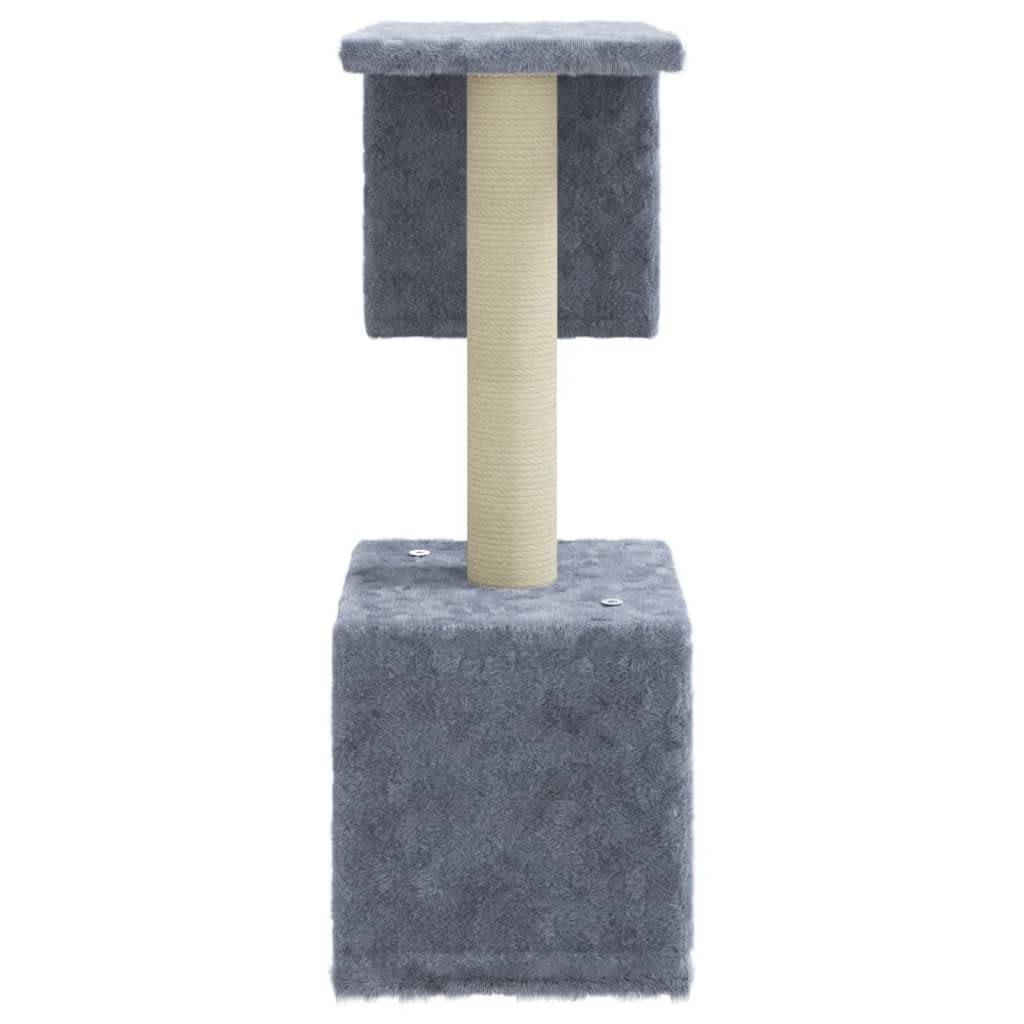 Tiragraffi per gatti, grigio chiaro, 60 cm, con tronco in sisal, tiragraffi con grotta, piattaforma, superficie di riposo, mobili per gatti, arrampicata, riposo e appartamento o balcone