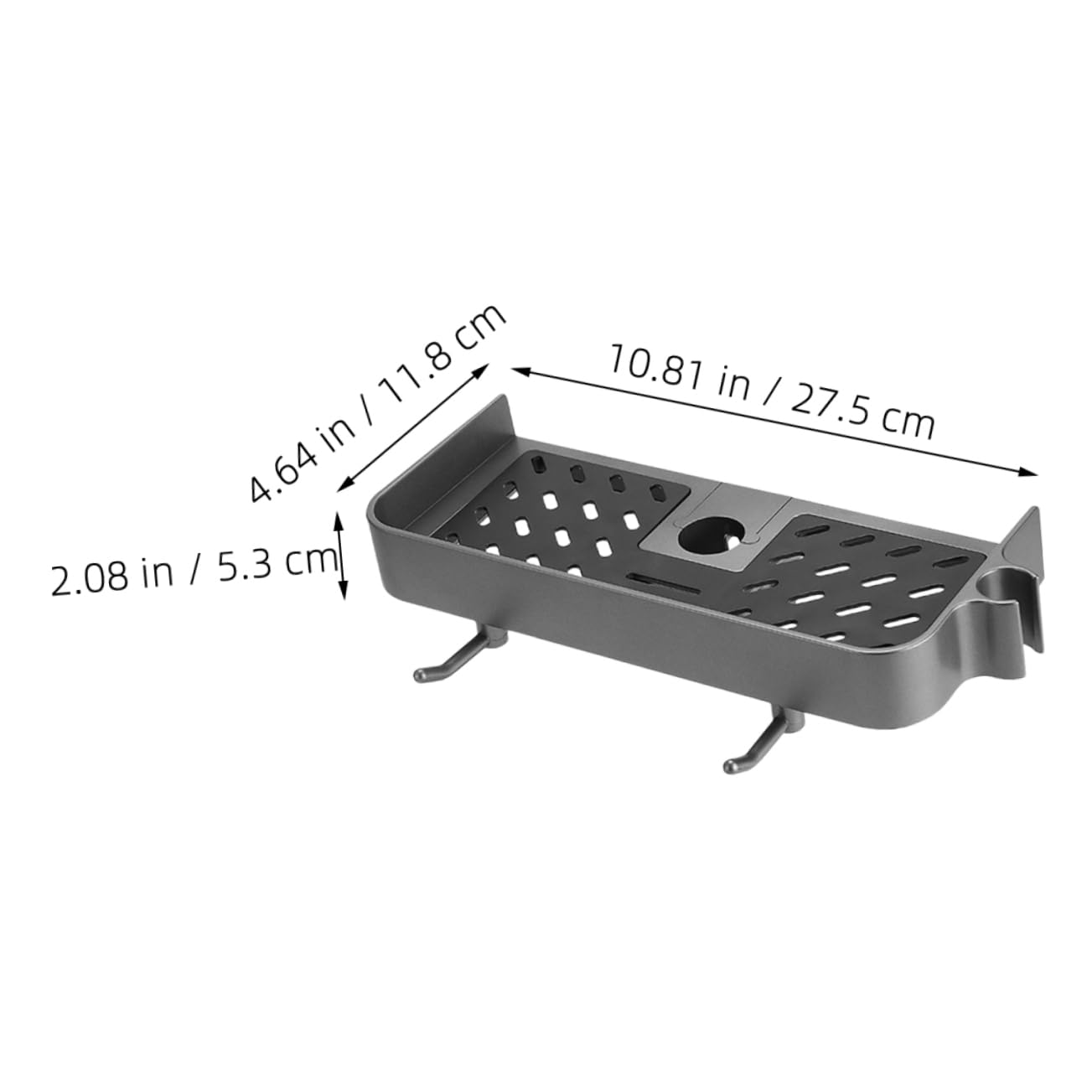 2pezzi Mensola Doccia senza Foratura Organizer per Asta Doccia Scorrevole Porta Sapone e Shampoo Supporto in Bagno