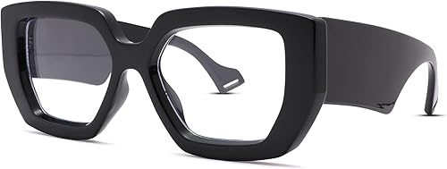 Gafas de luz azul de marco grueso para mujeres y hombres, anteojos cuadrados de moda para juegos de computadora con lente transparente