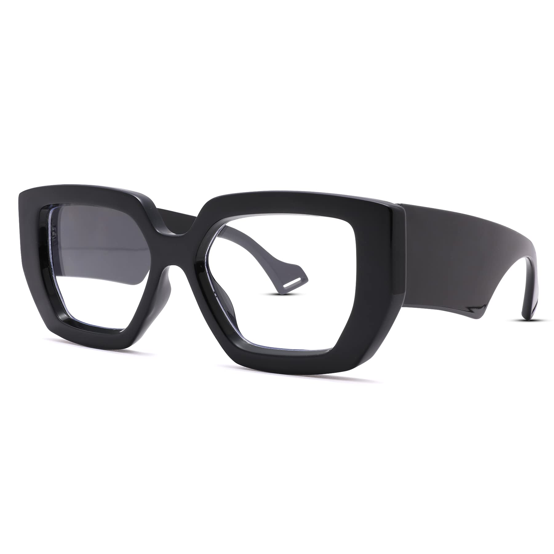 Melpomenia Thick Frame Blue Light Glasses for Women Men Fashion Square Computer Gaming Eyeglasses with Clear Lens