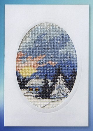 Orchidea Moonlit Cottage Card Cross Stitch Kit