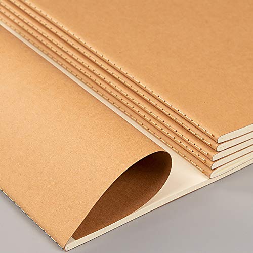 Xyark Large Blank Notebook Journals Bulk With Thick Plain Paper, 60 Pages, 8.5X11 Inch, Sketchbook Composition Diary Subject Notebooks Planner For Students Office, Kraft Journal Set, 12 Pack #TOP4