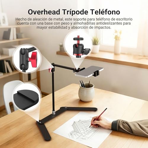 Soporte trípode para teléfono NEEWER de mesa con brazo articulado 2