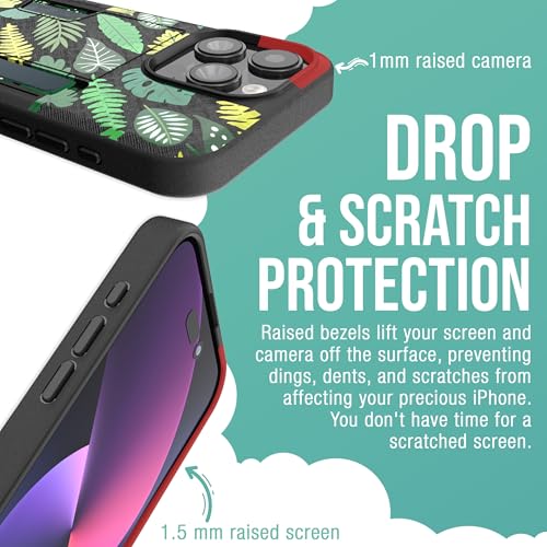 Image of Smartish iPhone 15 Pro Max Wallet Case - Wallet Slayer Vol. 2 [Slim /Protective] Credit Card Holder w /Kickstand - Drop Tested Hidden Card Slot Compatible w /Apple iPhone 15 Pro Max - Leaf Me Alone